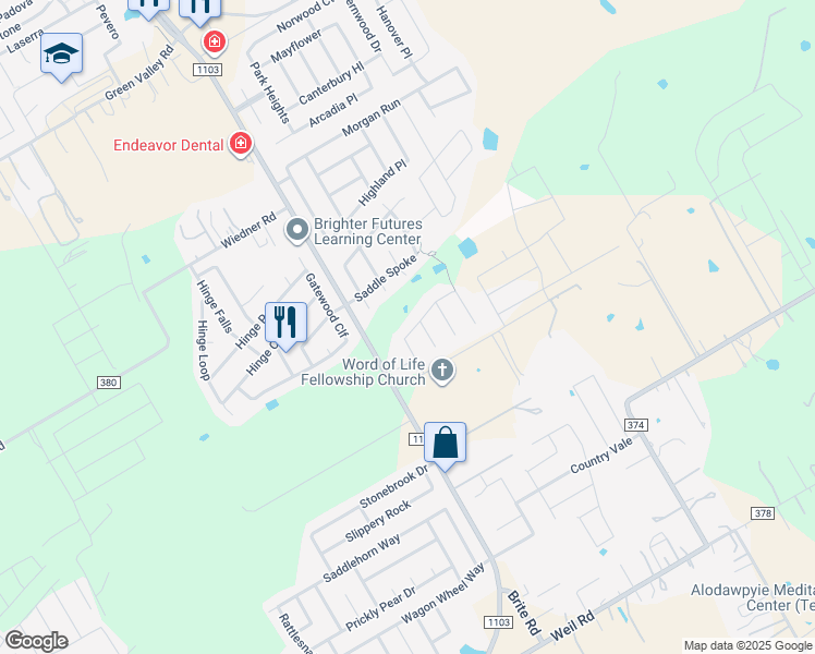 map of restaurants, bars, coffee shops, grocery stores, and more near 112 Rustic Tr in Cibolo