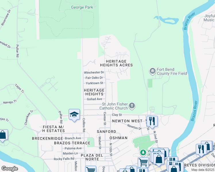 map of restaurants, bars, coffee shops, grocery stores, and more near 1508 Center Street in Richmond