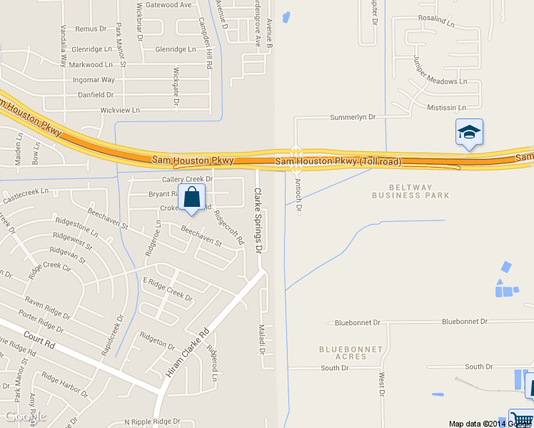 map of restaurants, bars, coffee shops, grocery stores, and more near 15727 Reddy Lane in Houston