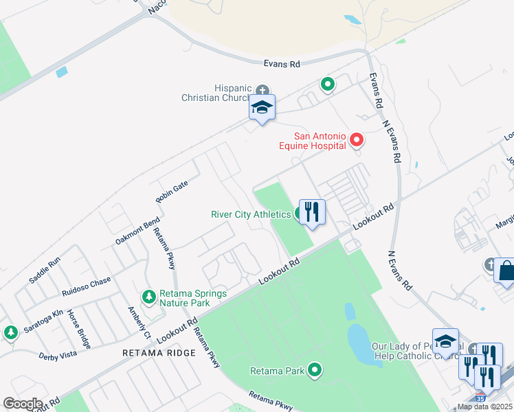 map of restaurants, bars, coffee shops, grocery stores, and more near 16808 Dancing Ava in Selma