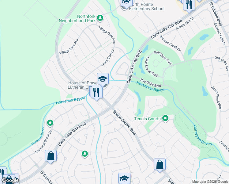 map of restaurants, bars, coffee shops, grocery stores, and more near 2502 Gentle Brook Court in Houston