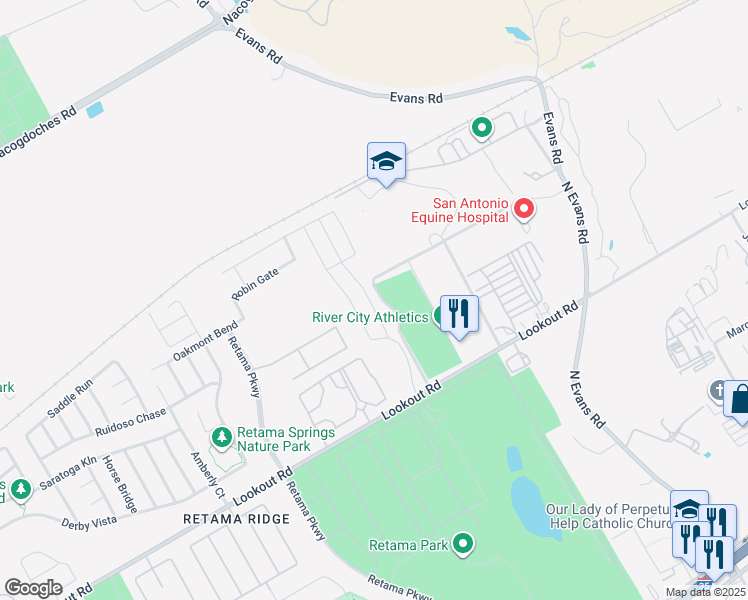 map of restaurants, bars, coffee shops, grocery stores, and more near 16808 Dancing Ava in Selma