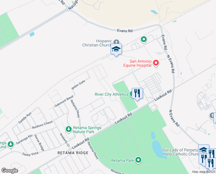 map of restaurants, bars, coffee shops, grocery stores, and more near 16840 Dancing Ava in Selma