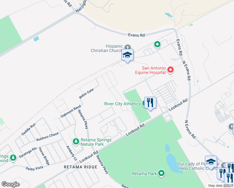 map of restaurants, bars, coffee shops, grocery stores, and more near 16840 Dancing Ava in Selma