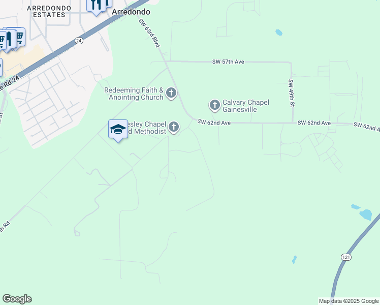 map of restaurants, bars, coffee shops, grocery stores, and more near 5705 Southwest 63rd Place in Gainesville