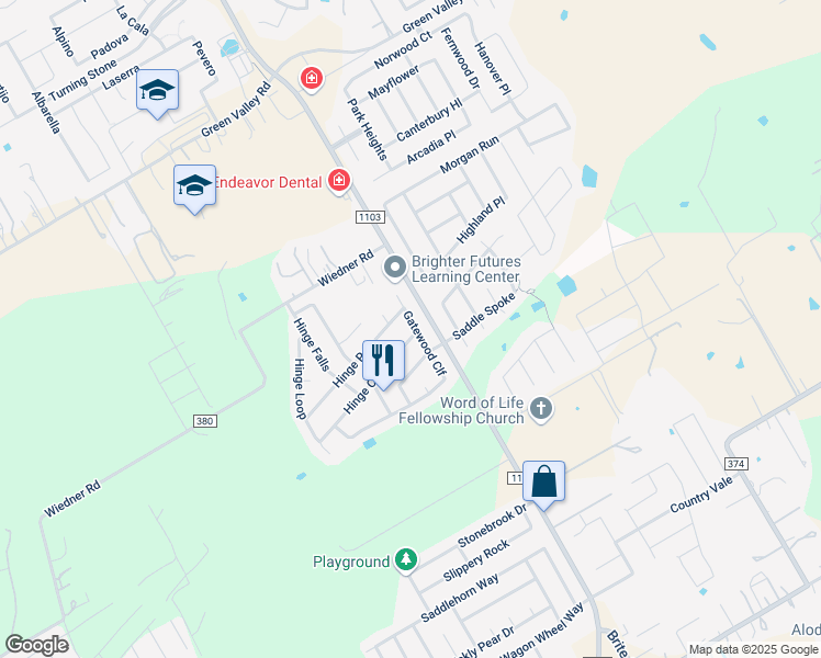 map of restaurants, bars, coffee shops, grocery stores, and more near 304 Gatewood Clf in Cibolo