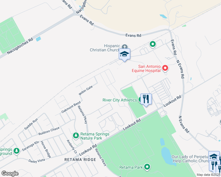 map of restaurants, bars, coffee shops, grocery stores, and more near 16840 Dancing Ava in Selma