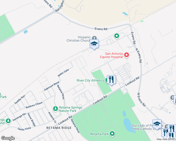 map of restaurants, bars, coffee shops, grocery stores, and more near 16840 Dancing Ava in Selma