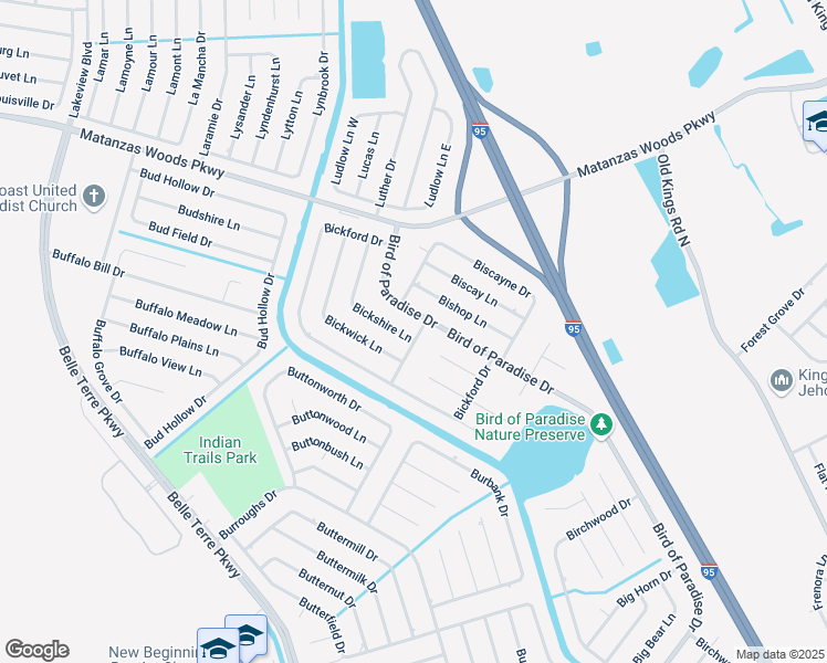 map of restaurants, bars, coffee shops, grocery stores, and more near 2 Bickshire Ln in Palm Coast