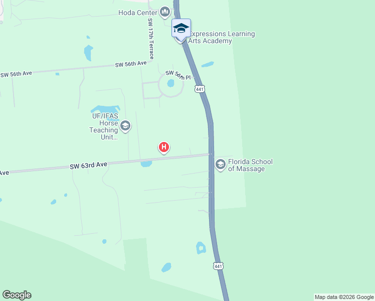 map of restaurants, bars, coffee shops, grocery stores, and more near 1540 Southwest 63rd Avenue in Gainesville