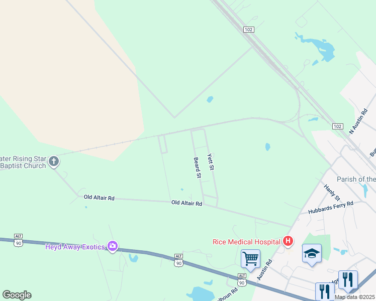 map of restaurants, bars, coffee shops, grocery stores, and more near 1061 Beard Road in Eagle Lake