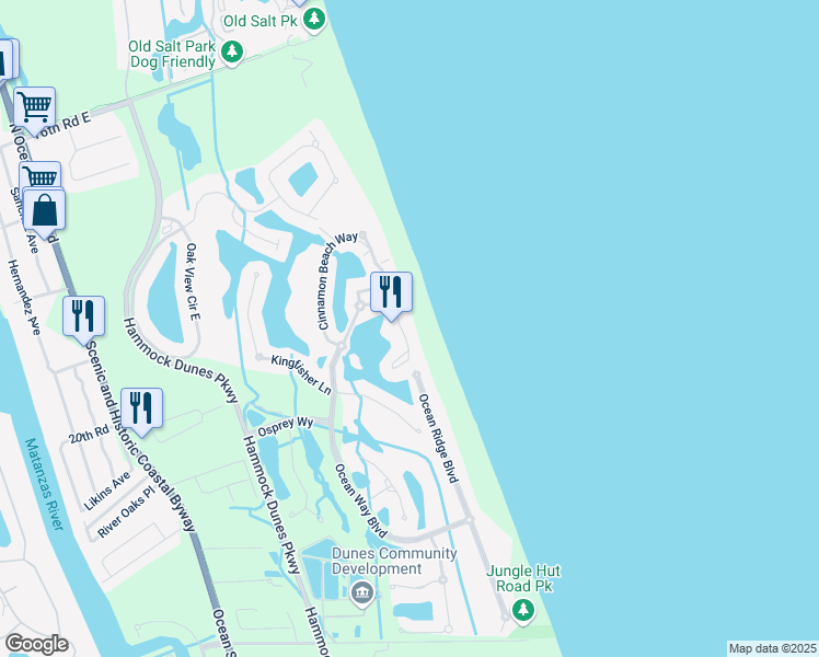 528 Cinnamon Beach Lane Palm Coast Fl Walk Score Map Of Restaurants Bars Coffee S Grocery Ore Near 528