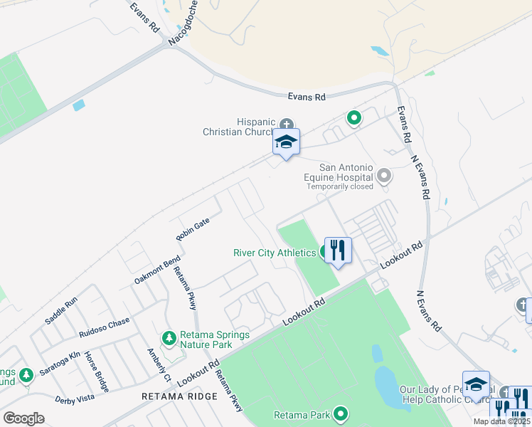 map of restaurants, bars, coffee shops, grocery stores, and more near 16840 Dancing Ava in Selma