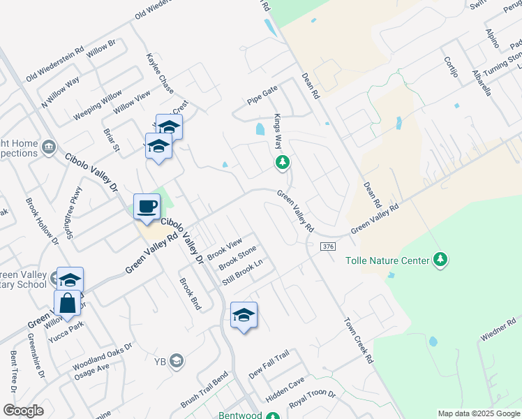 map of restaurants, bars, coffee shops, grocery stores, and more near 129 Kipper Avenue in Cibolo