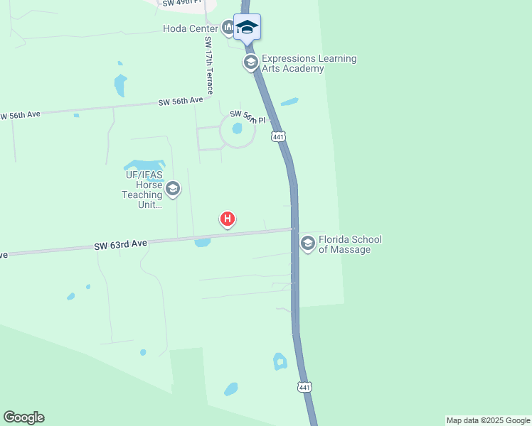 map of restaurants, bars, coffee shops, grocery stores, and more near 1540 Southwest 63rd Avenue in Gainesville