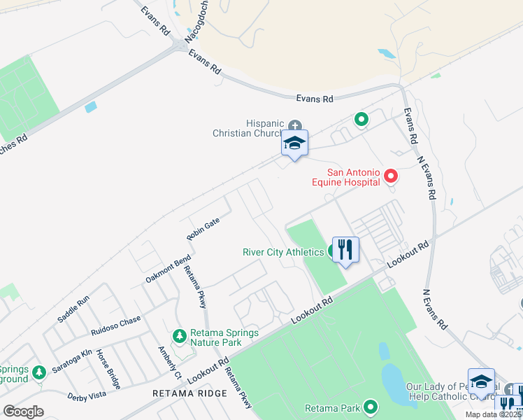 map of restaurants, bars, coffee shops, grocery stores, and more near 16840 Dancing Ava in Selma