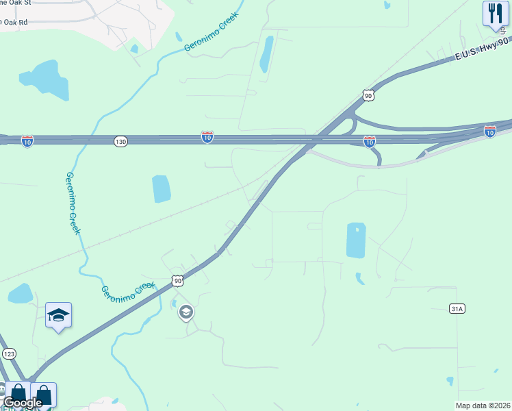 map of restaurants, bars, coffee shops, grocery stores, and more near 113 Krueger Road in Seguin