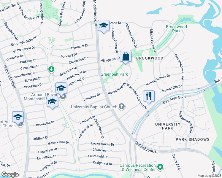 map of restaurants, bars, coffee shops, grocery stores, and more near 16314 Harvest Summer Court in Houston