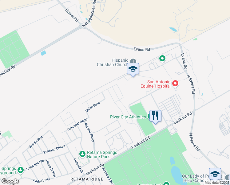 map of restaurants, bars, coffee shops, grocery stores, and more near 16917 Dancing Ava in Selma