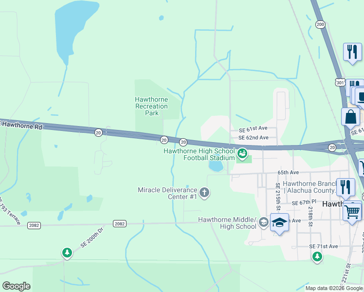 map of restaurants, bars, coffee shops, grocery stores, and more near 20710 Southeast Hawthorne Road in Hawthorne