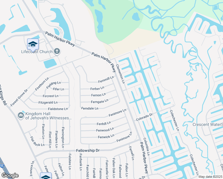 map of restaurants, bars, coffee shops, grocery stores, and more near 6 Fernon Lane in Palm Coast