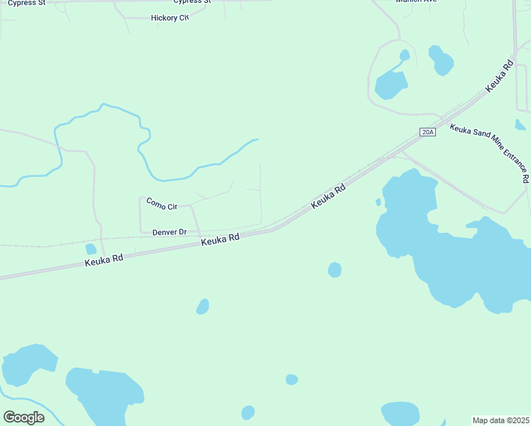 map of restaurants, bars, coffee shops, grocery stores, and more near 104 Connie Avenue in Interlachen