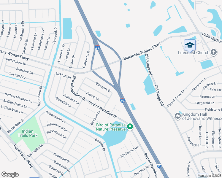 map of restaurants, bars, coffee shops, grocery stores, and more near 28 Biscayne Dr in Palm Coast