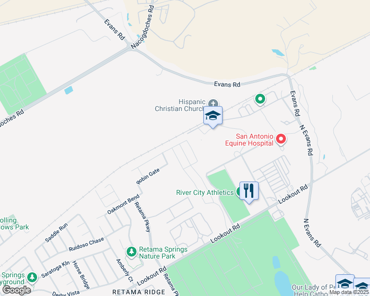 map of restaurants, bars, coffee shops, grocery stores, and more near 16917 Dancing Ava in Selma