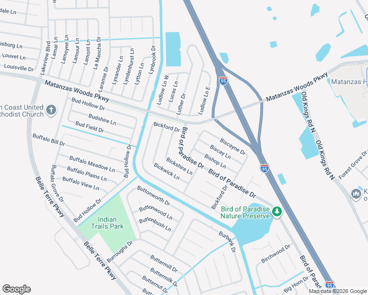 map of restaurants, bars, coffee shops, grocery stores, and more near 2 Bick Place in Palm Coast