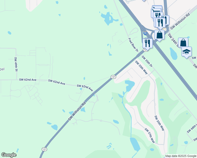 map of restaurants, bars, coffee shops, grocery stores, and more near 3904 Southwest 62nd Avenue in Gainesville