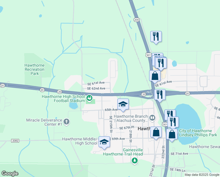 map of restaurants, bars, coffee shops, grocery stores, and more near 1010 Southeast 62nd Avenue in Hawthorne