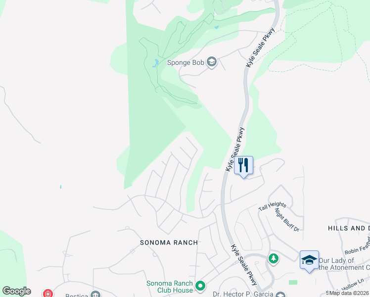 map of restaurants, bars, coffee shops, grocery stores, and more near 8719 Rancho De Taos in Helotes