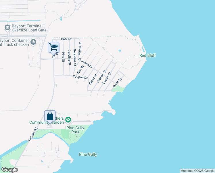 map of restaurants, bars, coffee shops, grocery stores, and more near 5002 Oleander St in Seabrook