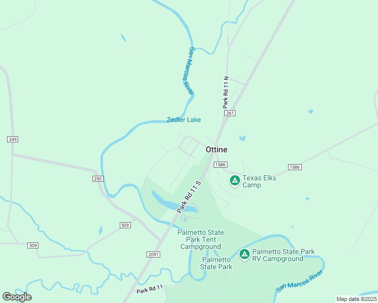 map of restaurants, bars, coffee shops, grocery stores, and more near 2375 Farm to Market Road 1586 in Gonzales