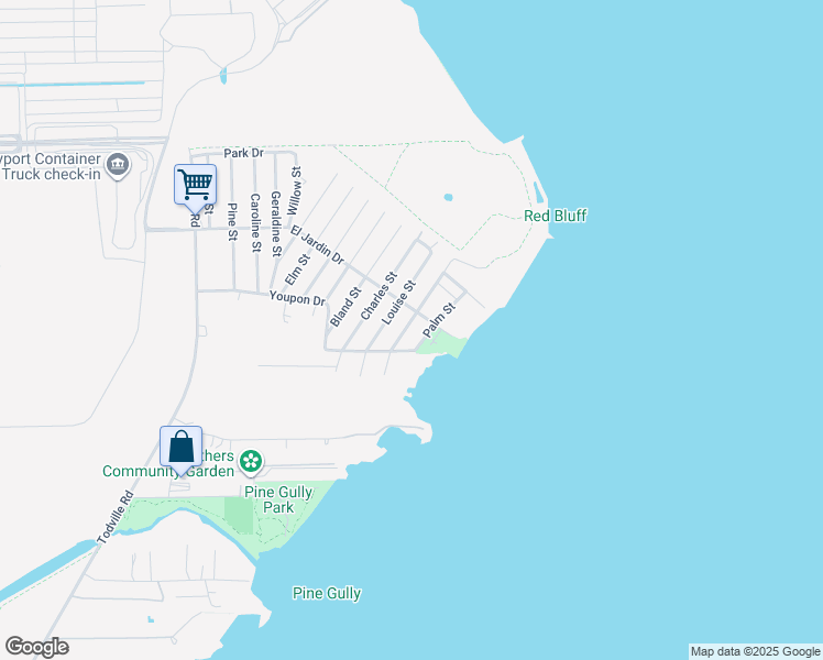 map of restaurants, bars, coffee shops, grocery stores, and more near 5002 Oleander Street in Seabrook