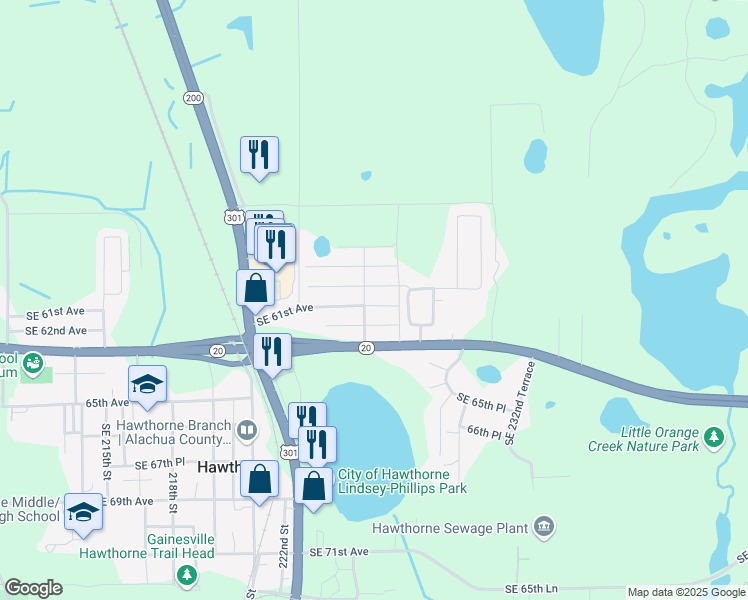 map of restaurants, bars, coffee shops, grocery stores, and more near 22612 Southeast 61st Avenue in Hawthorne