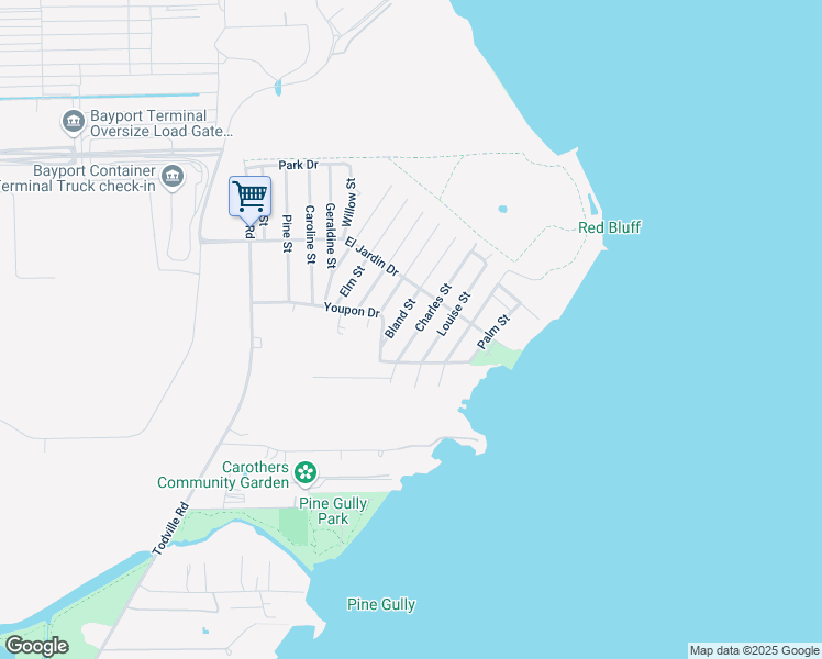 map of restaurants, bars, coffee shops, grocery stores, and more near 5010 Charles Street in Seabrook