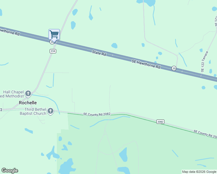 map of restaurants, bars, coffee shops, grocery stores, and more near 10702 County Road 2082 in Gainesville