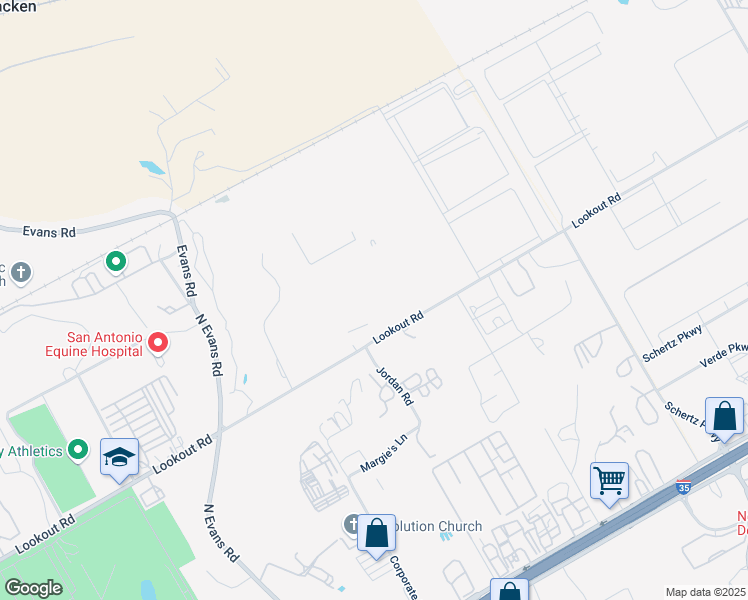 map of restaurants, bars, coffee shops, grocery stores, and more near 17321 Lookout Road in Selma
