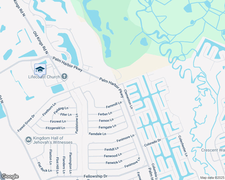 map of restaurants, bars, coffee shops, grocery stores, and more near 2125 Palm Harbor Parkway in Palm Coast