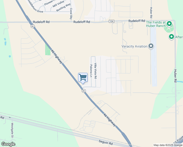 map of restaurants, bars, coffee shops, grocery stores, and more near 2497 Villa Vista in Seguin