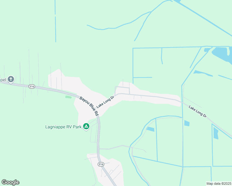 map of restaurants, bars, coffee shops, grocery stores, and more near 161 Lake Long Drive in Houma