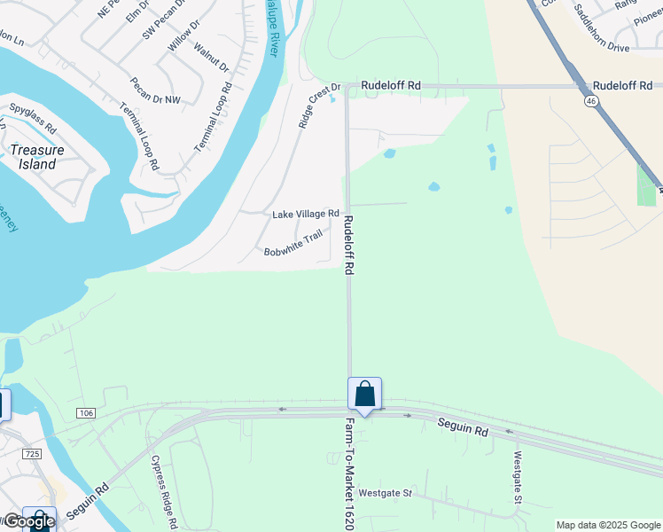 map of restaurants, bars, coffee shops, grocery stores, and more near 113 Trails End in Seguin