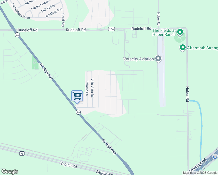map of restaurants, bars, coffee shops, grocery stores, and more near 2524 Hiddenbrooke Trace in Seguin