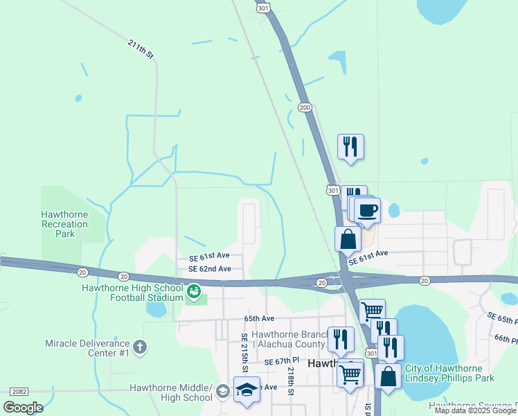map of restaurants, bars, coffee shops, grocery stores, and more near 21502 Southeast 61st Avenue in Hawthorne