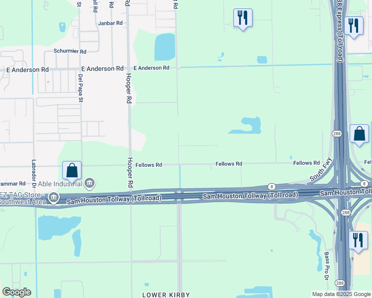 map of restaurants, bars, coffee shops, grocery stores, and more near 1411 Caribe Lane in Houston