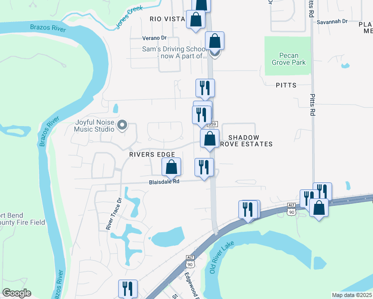 map of restaurants, bars, coffee shops, grocery stores, and more near 2403 Silver Creek Court in Richmond