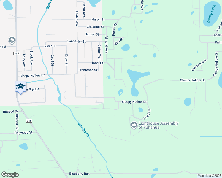 map of restaurants, bars, coffee shops, grocery stores, and more near 108 James Avenue in Interlachen