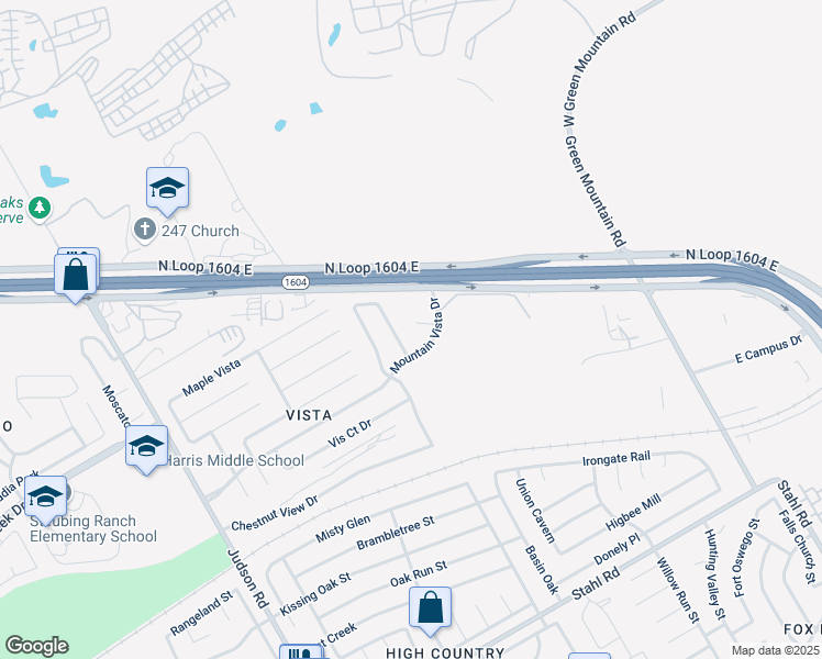 map of restaurants, bars, coffee shops, grocery stores, and more near 5506 Echo Vista Drive in San Antonio