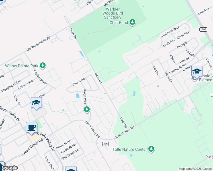 map of restaurants, bars, coffee shops, grocery stores, and more near 205 Kilkenny in Cibolo